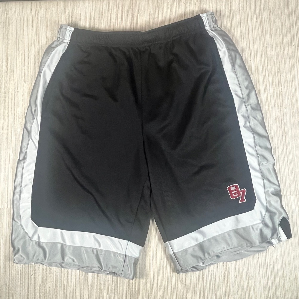 Aeropostale Mens Reversible Basketball Shorts Black Silver Mesh 87 Logo Y2K
